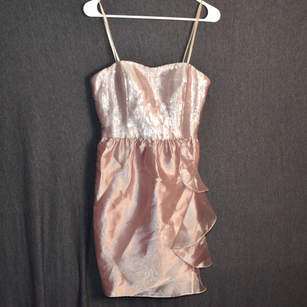 NEW Aidan Mattox Women's 6 Pink Layer Party Dress Metallic Sequin Strapless NWT - Picture 1 of 12